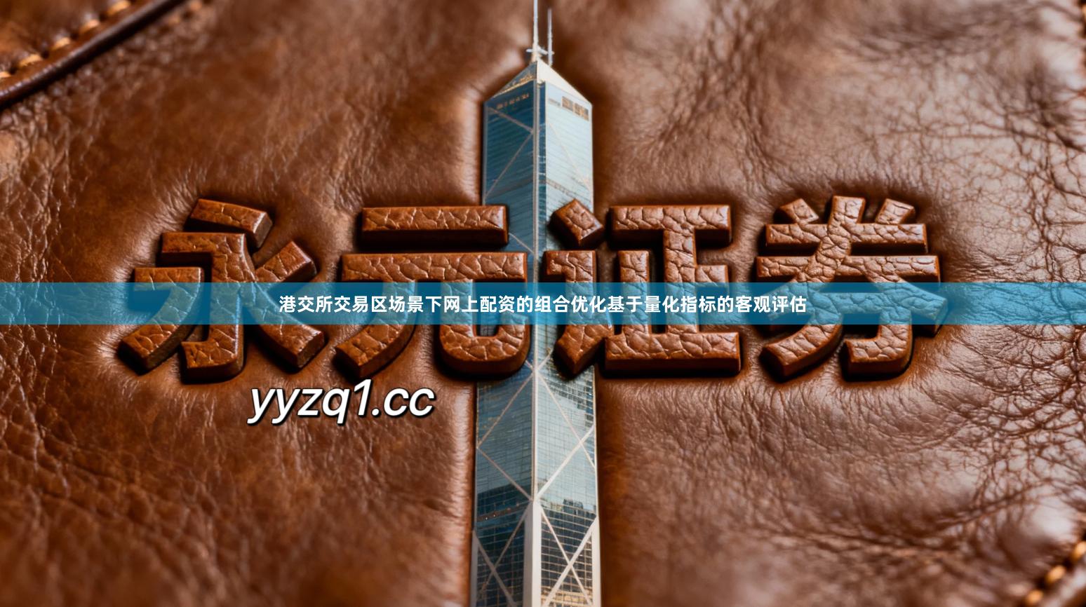 港交所交易区场景下网上配资的组合优化基于量化指标的客观评估